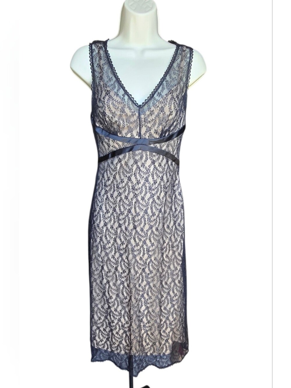 Express Black Sheer Lace Midi Dress | Y2K Coquette Goth Whimsigoth